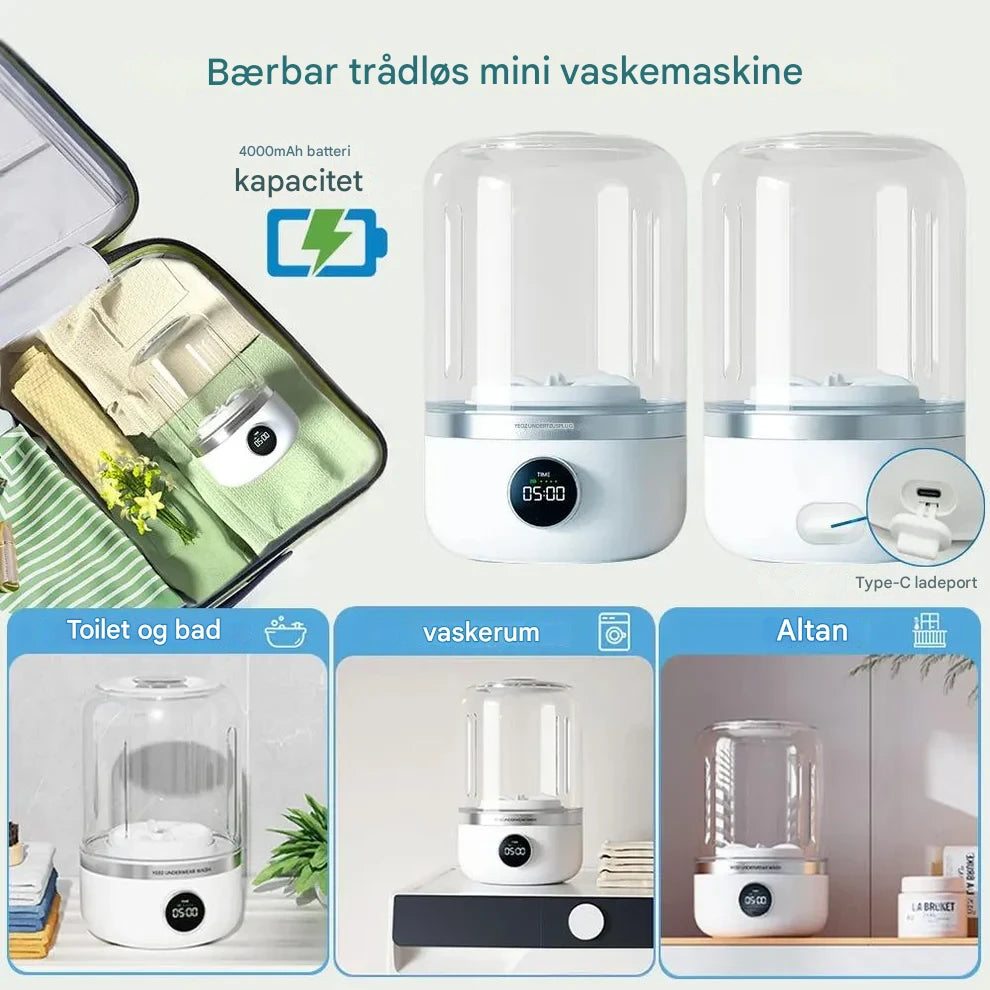 Aldrig mere håndvask! Din transportable mini vaskemaskine til undertøj