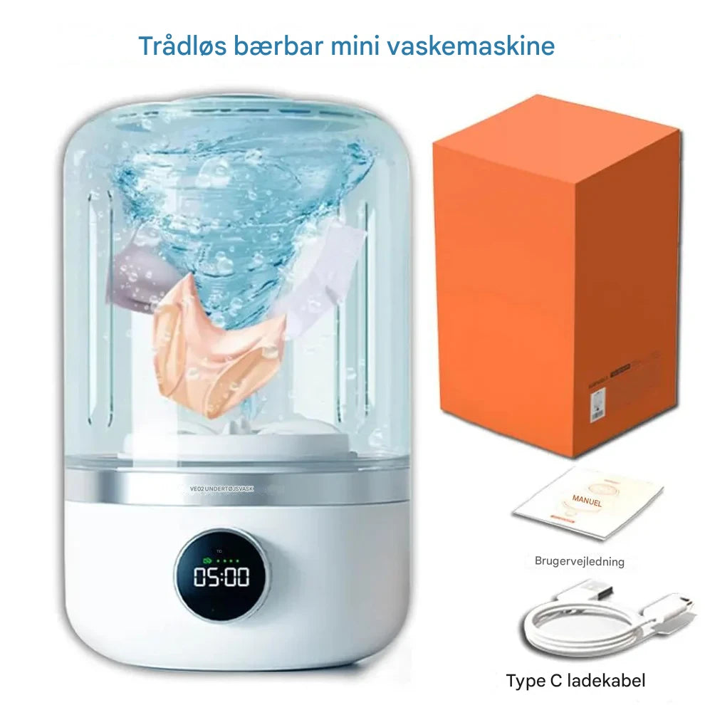 Aldrig mere håndvask! Din transportable mini vaskemaskine til undertøj