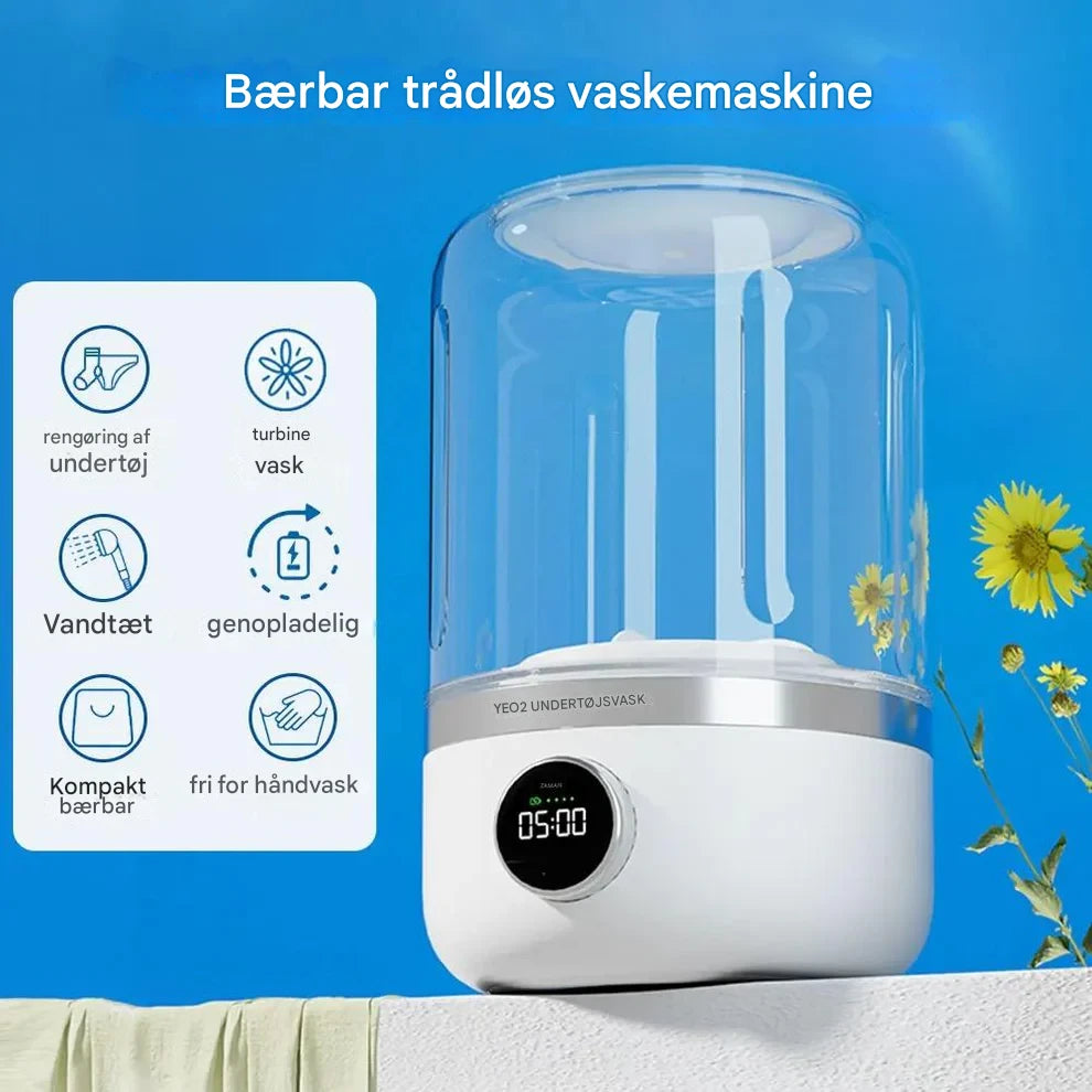 Aldrig mere håndvask! Din transportable mini vaskemaskine til undertøj