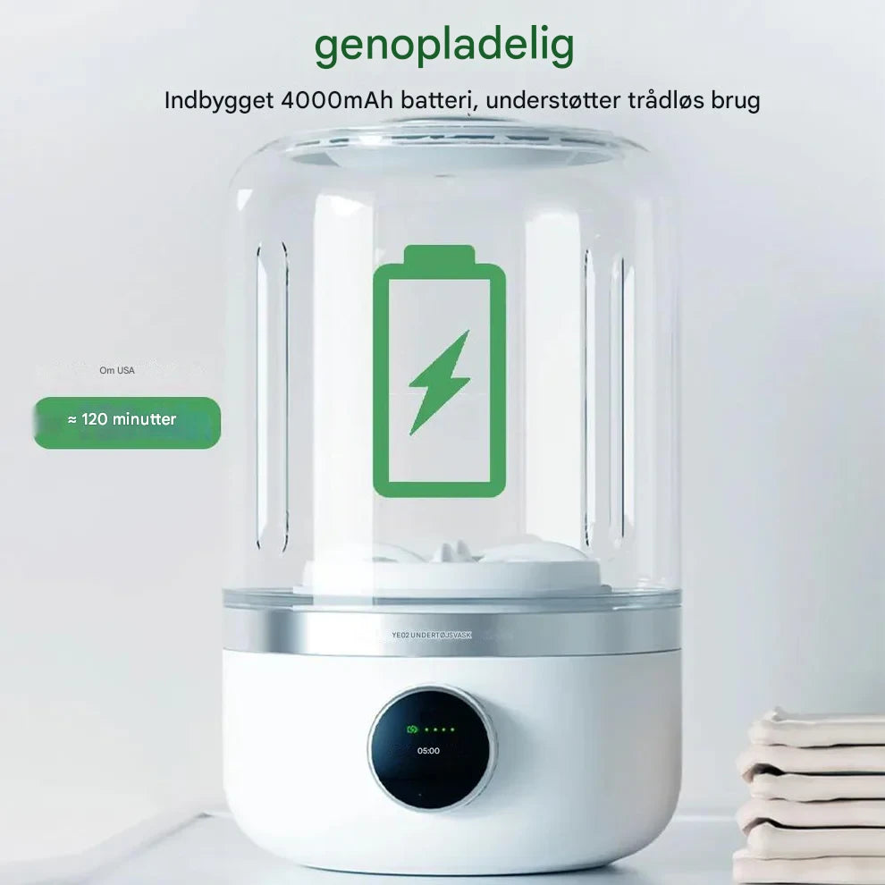 Aldrig mere håndvask! Din transportable mini vaskemaskine til undertøj