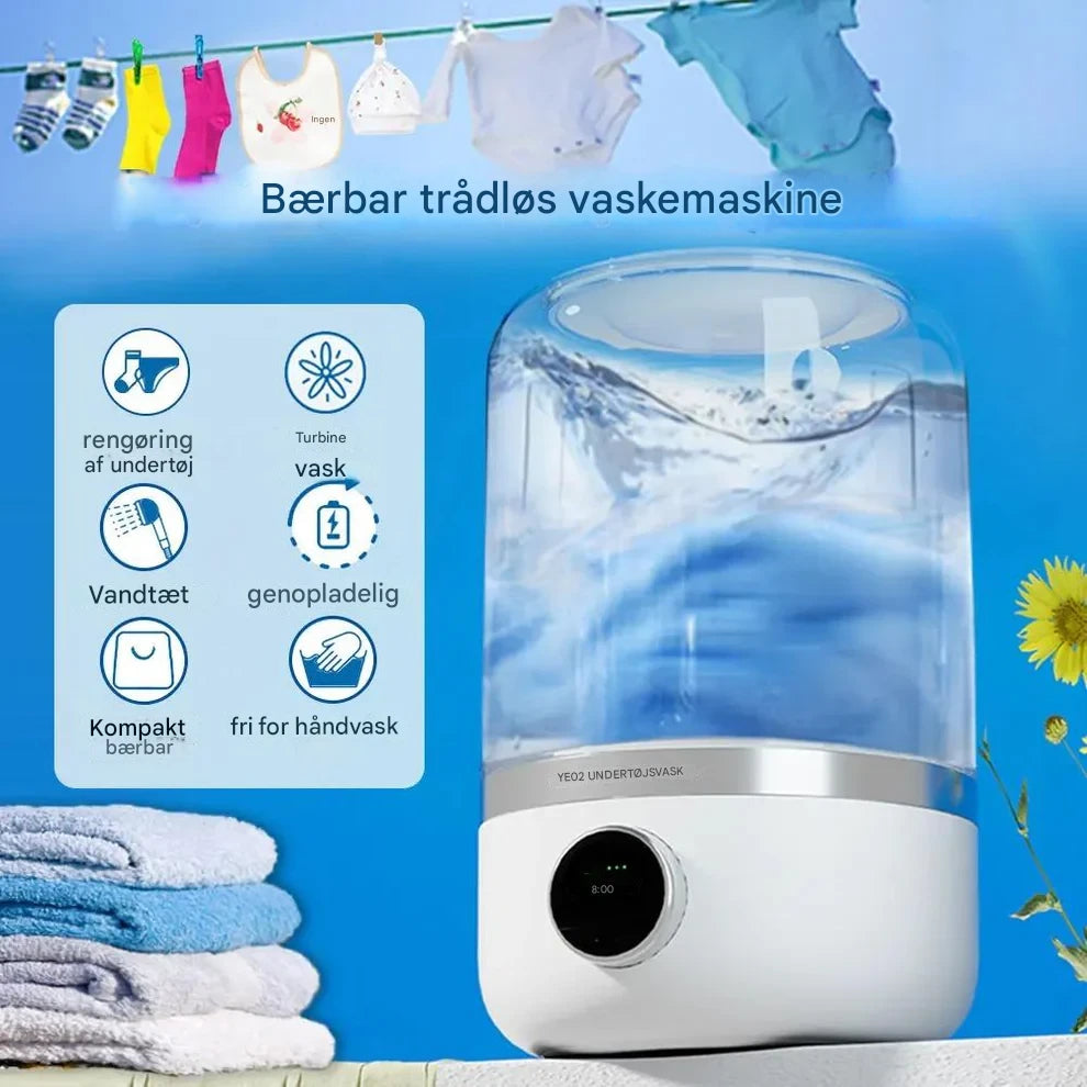 Aldrig mere håndvask! Din transportable mini vaskemaskine til undertøj