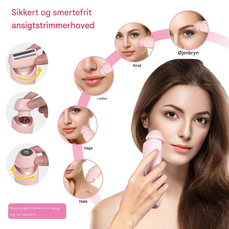 Din hemmelighed til glat hud: 3-i-1 Genopladelig & Vandtæt Hårfjerner